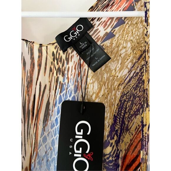 New GlGIO Kimono rainbow leopard print striped pattern with bat sleeves - Picture 3 of 14